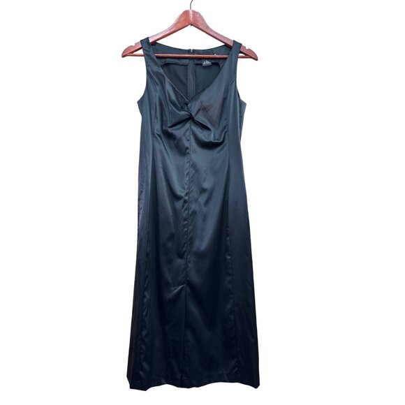 Hennes Dresses & Skirts - Hennes Black Sleeveless Satin Midi Sheath Dress Womens Size 6